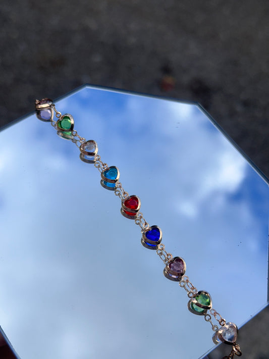 Rainbow Heart Bracelet