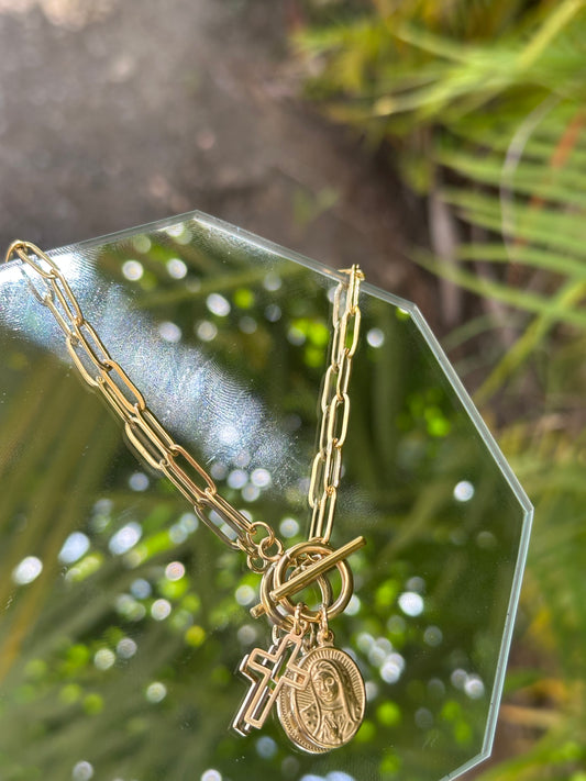 Virgin/Cross Necklace
